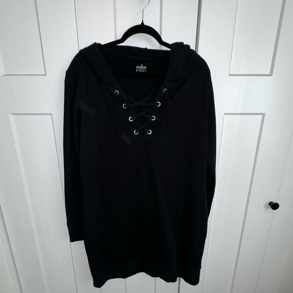 Soho Dresses & Skirts - Women's Soho Black Hoodie Sweatshirt Mini Dress - Large
